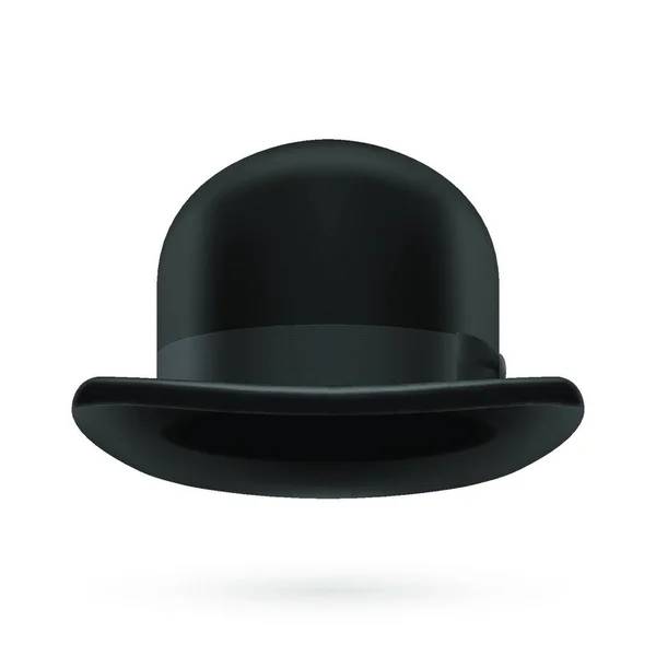 Черная Круглая Традиционная Шляпа Повязкой Белом Фоне — стоковый вектор