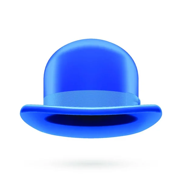 Chapeau Traditionnel Rond Bleu Avec Bandeau Sur Fond Blanc — Image vectorielle