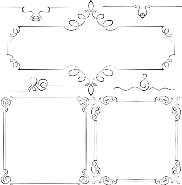 Ensemble Cadres Vectoriels Avec Belles Boucles — Image vectorielle