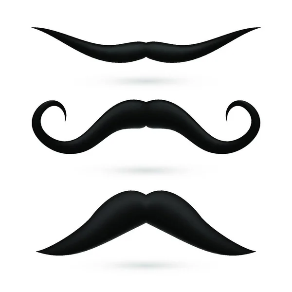 三副白色背景的假胡子 — 图库矢量图片