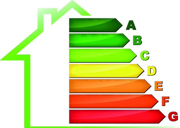 Vektor Illustration Energieffektivitet Symbol Vit Bakgrund — Stock vektor