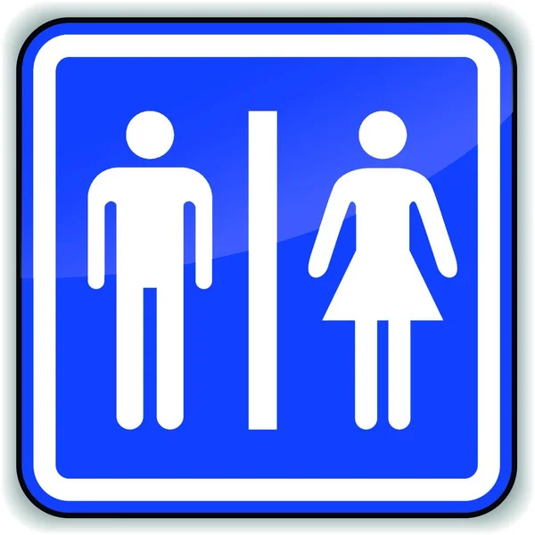 Vector Illustratie Van Toilet Toegang Blauw Symbool — Stockvector