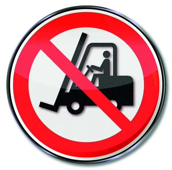 Panneau Interdiction Pour Camions Industriels Interdit — Image vectorielle
