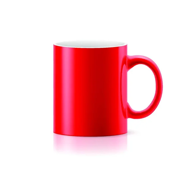 Tasse Rouge Céramique Sur Fond Blanc — Image vectorielle