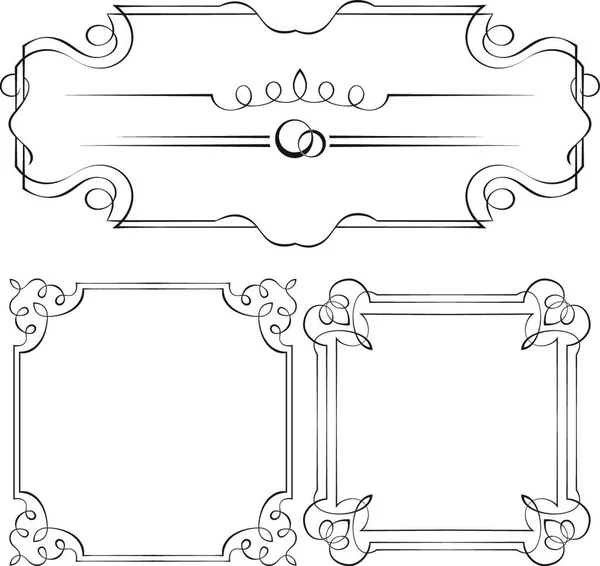 Conjunto Marcos Vectoriales Ornamentados Para Diseño — Vector de stock