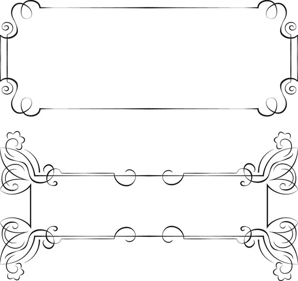 Набір Орнаментальних Векторних Кадрів Дизайну — стоковий вектор