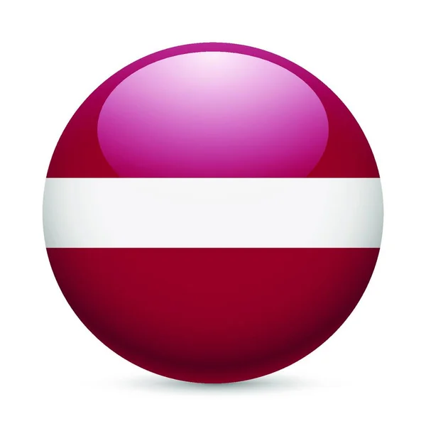 Lettlands Flagga Som Rund Blank Ikon Knapp Med Lettisk Flagg — Stock vektor