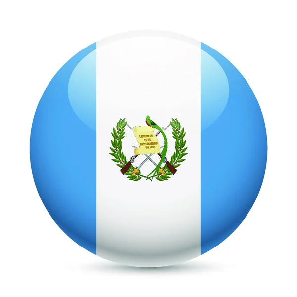 Прапор Гватемали Круглий Глянсовий Символ Баттон Гватемальським Прапором — стоковий вектор
