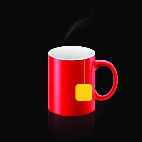 Taza Roja Algo Con Estancia Bolsa — Vector de stock