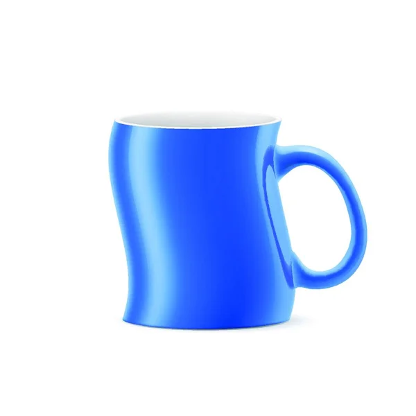 Blaue Kurve Eine Tasse Etwas Bleiben Auf Weißem Hintergrund — Stockvektor