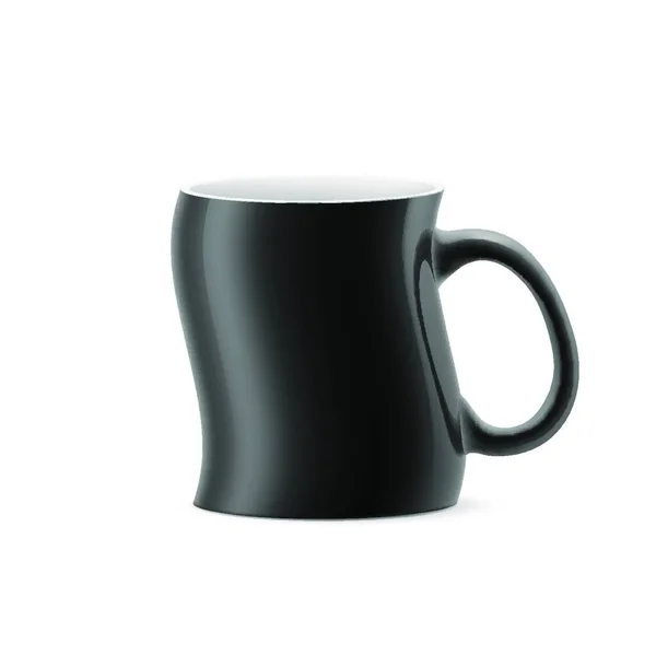 Courbe Noire Une Tasse Quelque Chose Reste Sur Fond Blanc — Image vectorielle
