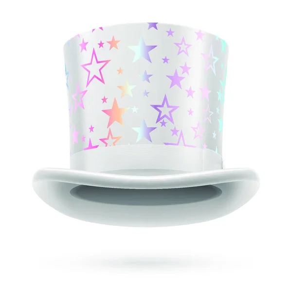 白い背景に白い星と白いトップの帽子 — ストックベクタ