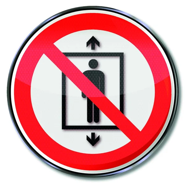 禁止在电梯里放儿童乘客 — 图库矢量图片