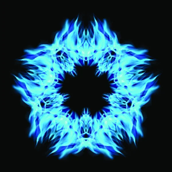Пожежна Зірка Блакитному Кольорі Чорний Фон — стоковий вектор
