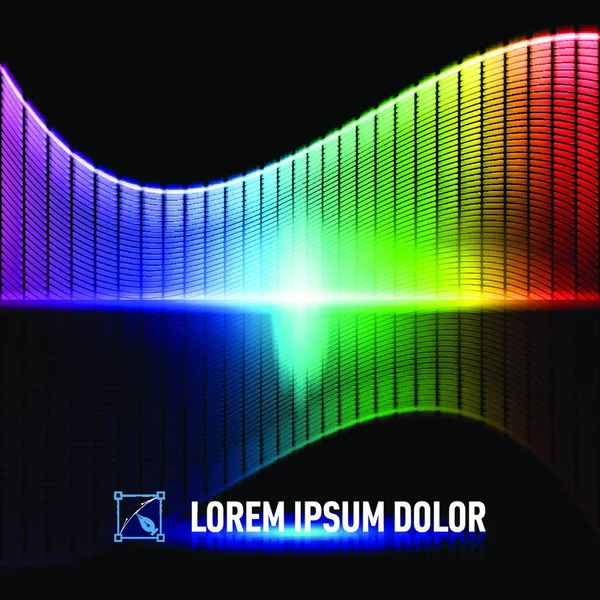 Fondo Luminoso Con Ecualizador Música Digital Colorido — Archivo Imágenes Vectoriales