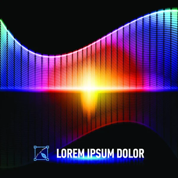 Fondo Luminoso Con Ecualizador Música Digital Multicolor — Archivo Imágenes Vectoriales