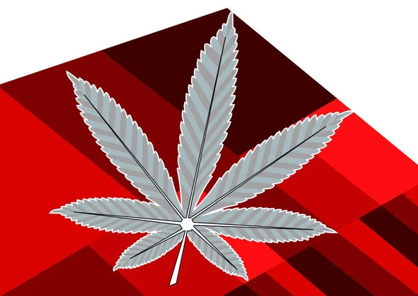 Marihuany Streszczenie Liść Białym Tle — Wektor stockowy