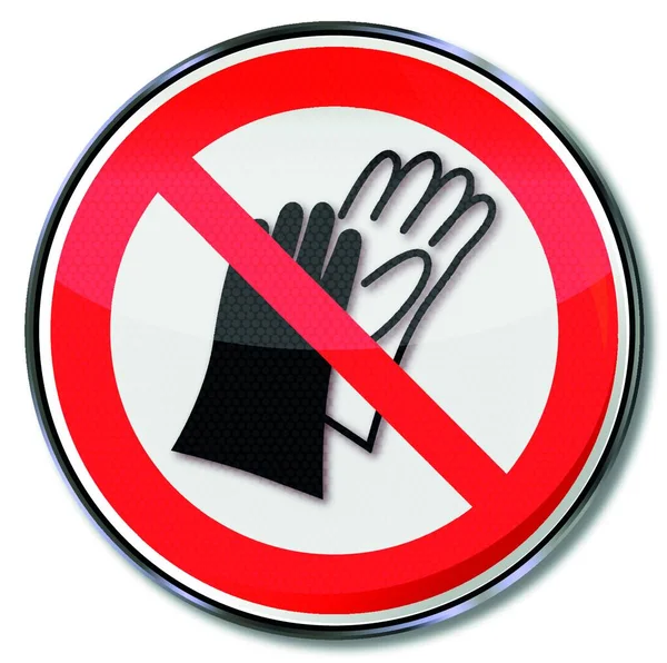 手袋の使用禁止 — ストックベクタ
