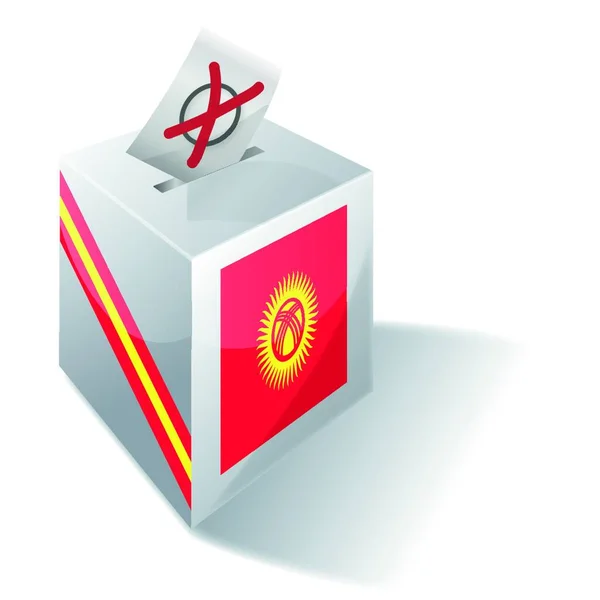 Caixa Eleitoral Kyrgyzstan Direito Voto —  Vetores de Stock