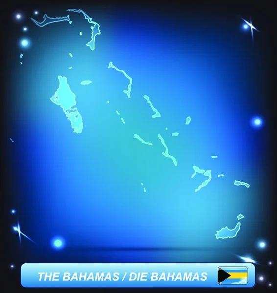 Mapa Bahamów Granicami Jasnych Kolorach — Wektor stockowy