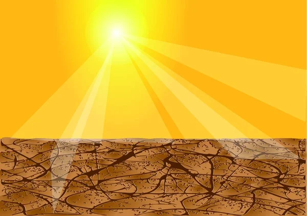 Dürre Afrika Sonnenverbranntes Land Eps — Stockvektor