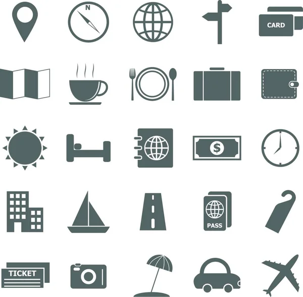 Iconos Viaje Sobre Fondo Blanco Vector Stock — Archivo Imágenes Vectoriales