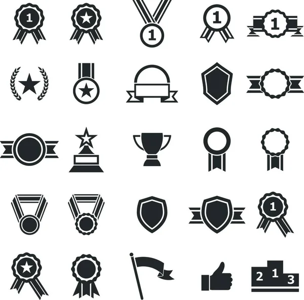 Award Icons White Background Stock Vector — Stock Vector