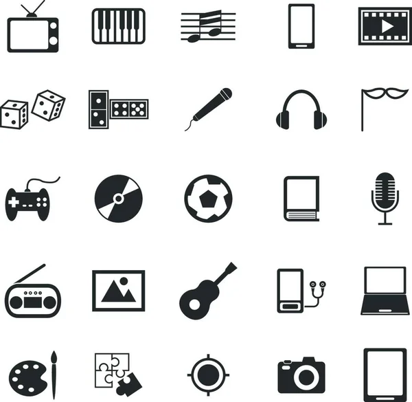 Entertainment Iconen Witte Achtergrond Voorraad Vector — Stockvector