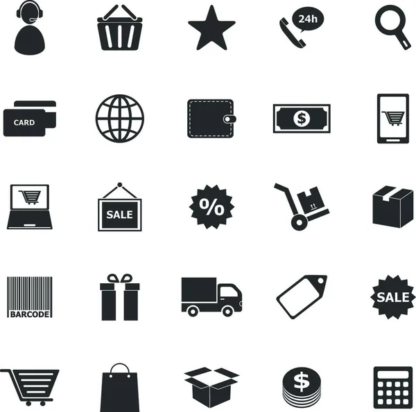 Iconos Comercio Electrónico Sobre Fondo Blanco Vector Stock — Archivo Imágenes Vectoriales