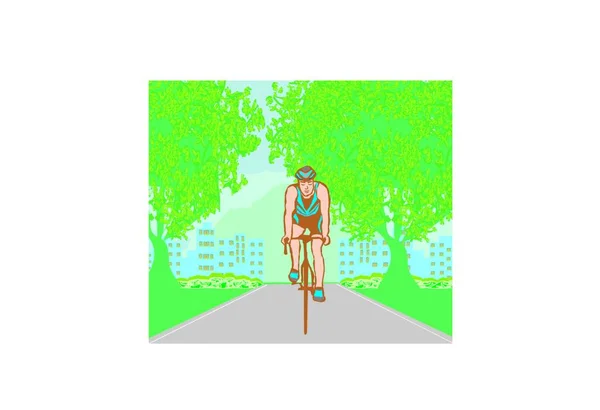 Training Cyclists City Park — Stock Vector