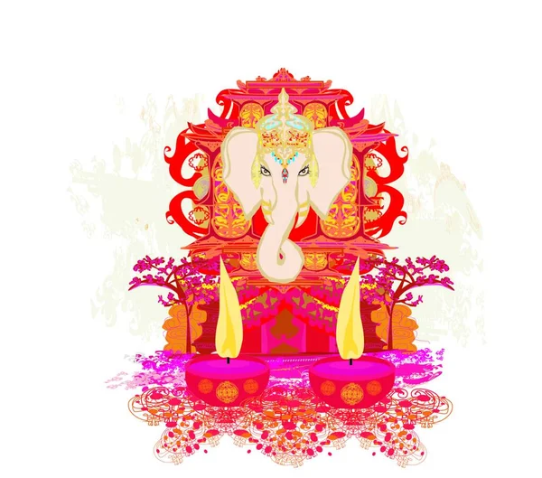 Ganesha Dios Religión Del Hinduismo — Vector de stock