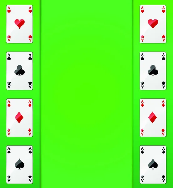 Ilustração Vetorial Conceito Fundo Green Casino Cards — Vetor de Stock