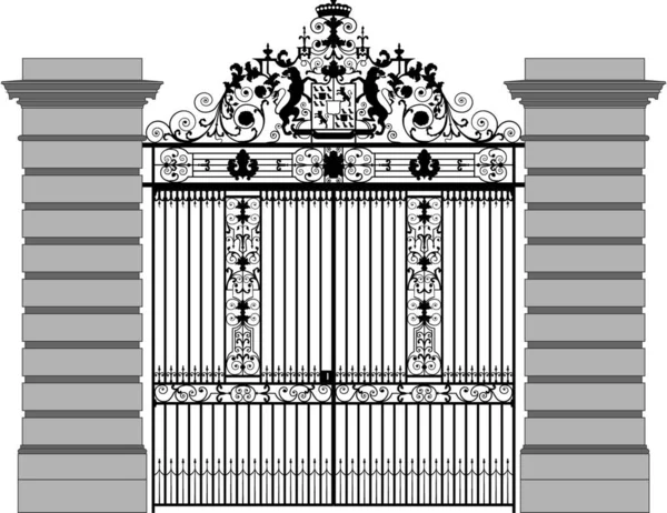 Железные Ворота Охрана Входа — стоковый вектор