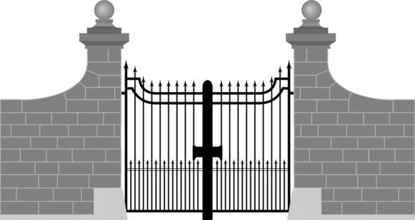 Iron Gate Entrance Security — Stock Vector