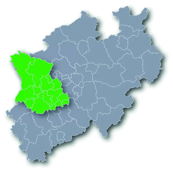 Región Mapa Düsseldorf — Vector de stock