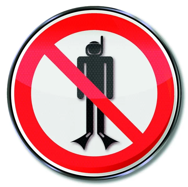 Panneau Interdiction Avec Interdiction Plongée — Image vectorielle