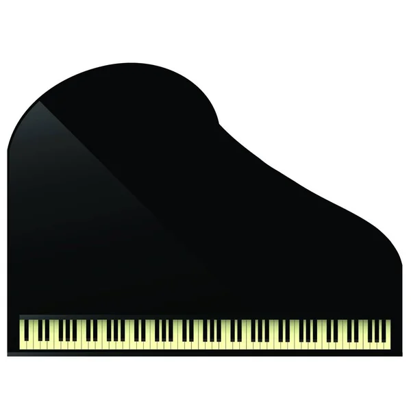 Illustration Black Grand Piano Icon White Background Your Design — Stock Vector
