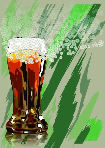 Bier Und Schaum Glas Bier Auf Dem Hintergrund Des Militärischen — Stockvektor