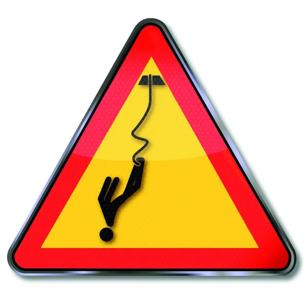 Yellow Warning Road Sign — Stock Vector