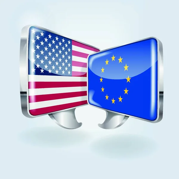 Projev Evropském Americkém — Stockový vektor