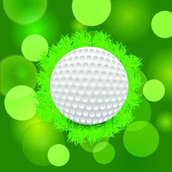 Colorful Illustration Golf Ball Green Background Your Design — Stock Vector