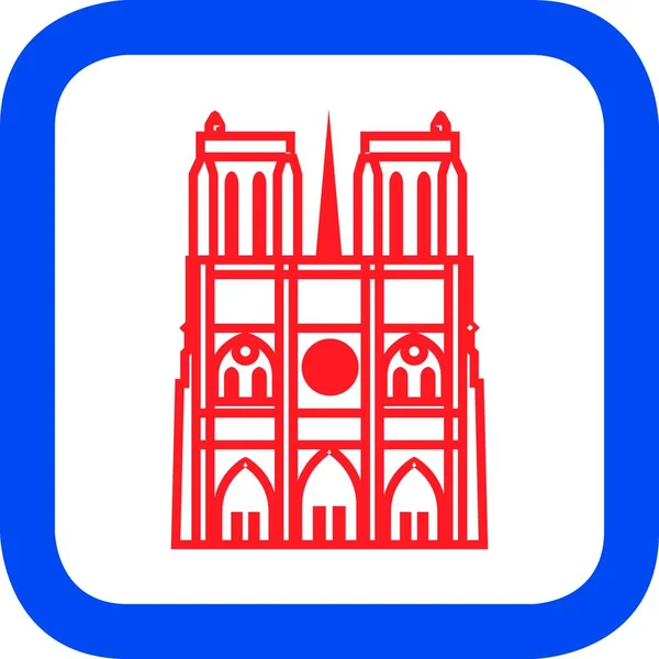 Vektor Illustration Von Notre Dame Paris — Stockvektor