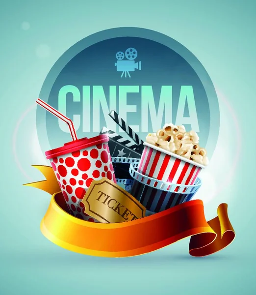 Popcorn Film Snack Food — Vettoriale Stock