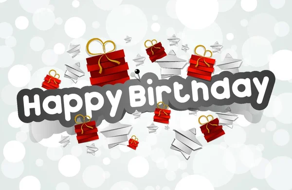Happy Birthday Greeting Card Vector Illustration — Stock Vector