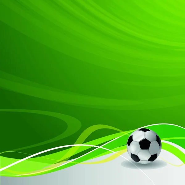 Fondo Verde Vector Amarillo Con Jugador Fútbol Pelota — Vector de stock