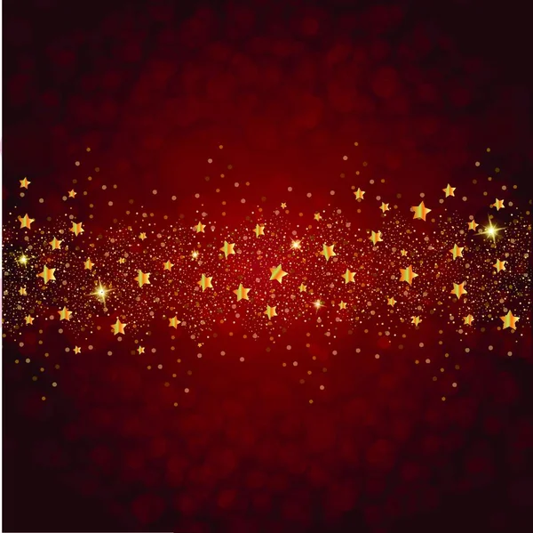 Ilustracja Bożego Narodzenia Czerwonymi Ozdobami Złote Ozdoby — Wektor stockowy