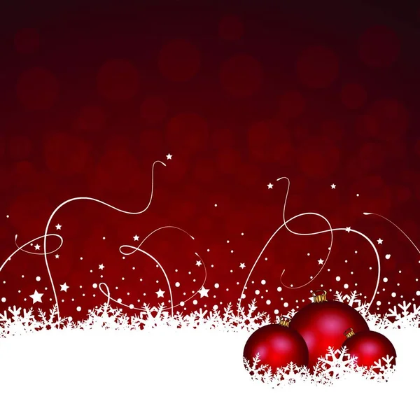Décoration Noël Rouge Avec Neige Glace Blanches — Image vectorielle