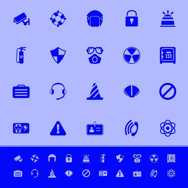 Iconos Color Seguridad Sobre Fondo Azul Vector Stock — Archivo Imágenes Vectoriales