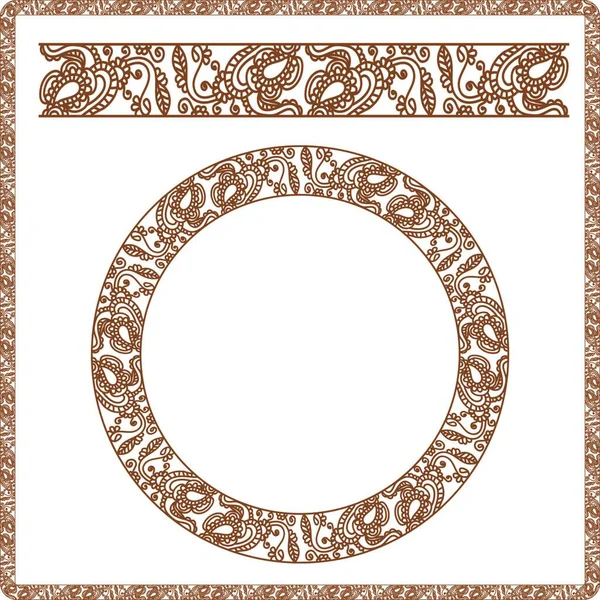 Vector Illustration Seamless Pattern Stylized Henna — Stock Vector