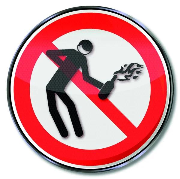 Signo Prohibición Del Cóctel Molotov — Archivo Imágenes Vectoriales